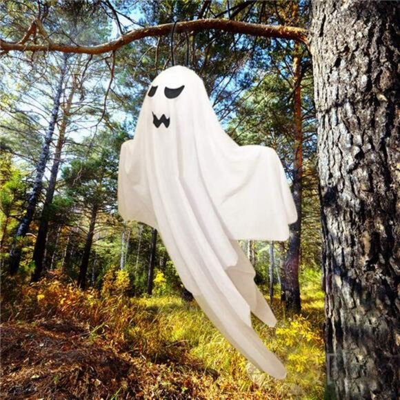 4 Pack Halloween Hanging Ghosts, 27.5" Cute Flying Ghost Decorations - Picture 4 of 8